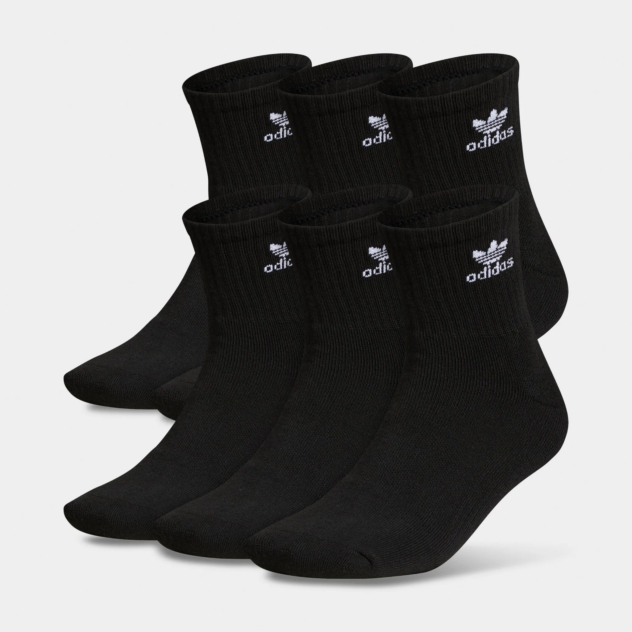 Adidas Adidas Originals Trefoil Quarter Socks (6 Pack) Black / White