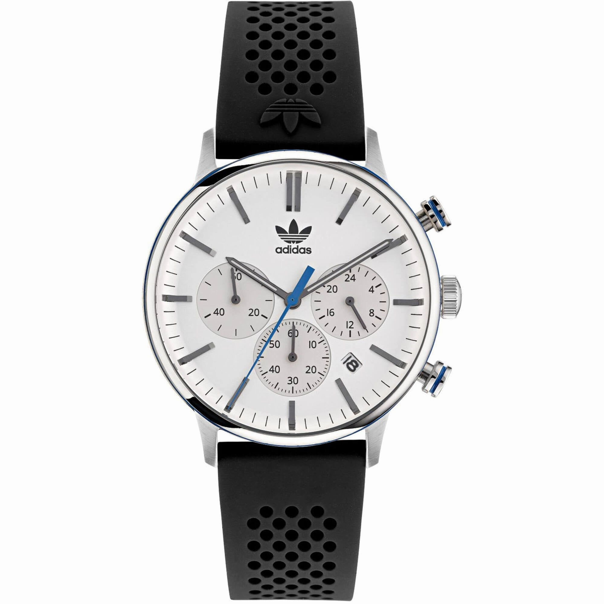 Adidas Men's Watch - Originals Chronograph White Dial Black Rubber Strap | AOSY22014