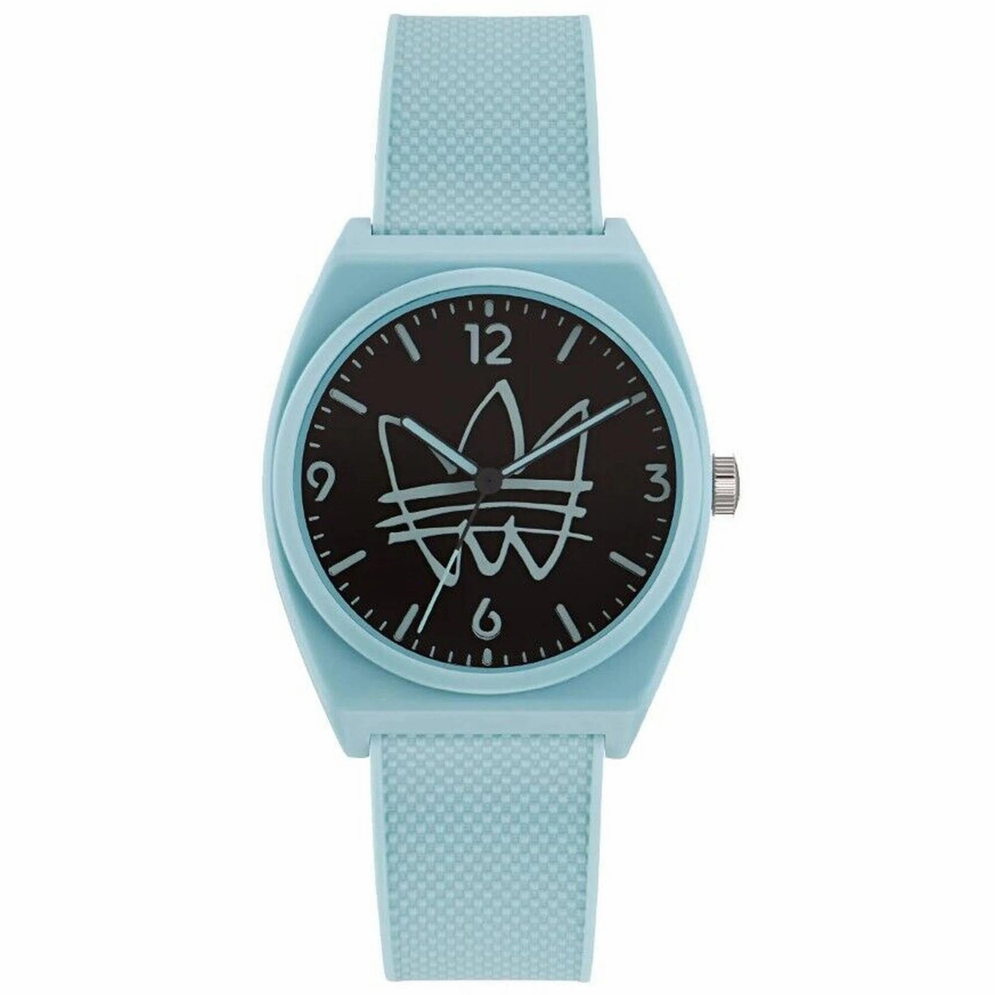 Adidas Men's Watch - Originals Quartz Resin Case Black Dial Blue Strap | AOST22563