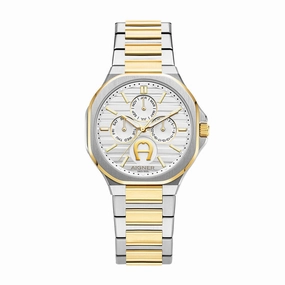 Aigner Fermo Gents White Dial Gold/Silver Stainless Steel Watch