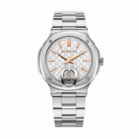 Aigner Tiviano 2 Gents White Pattern Dial Silver Stainless Steel Watch