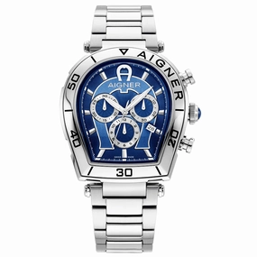 Aigner Trapani Chrono Gents Blue Dial Stainless Steel Watch