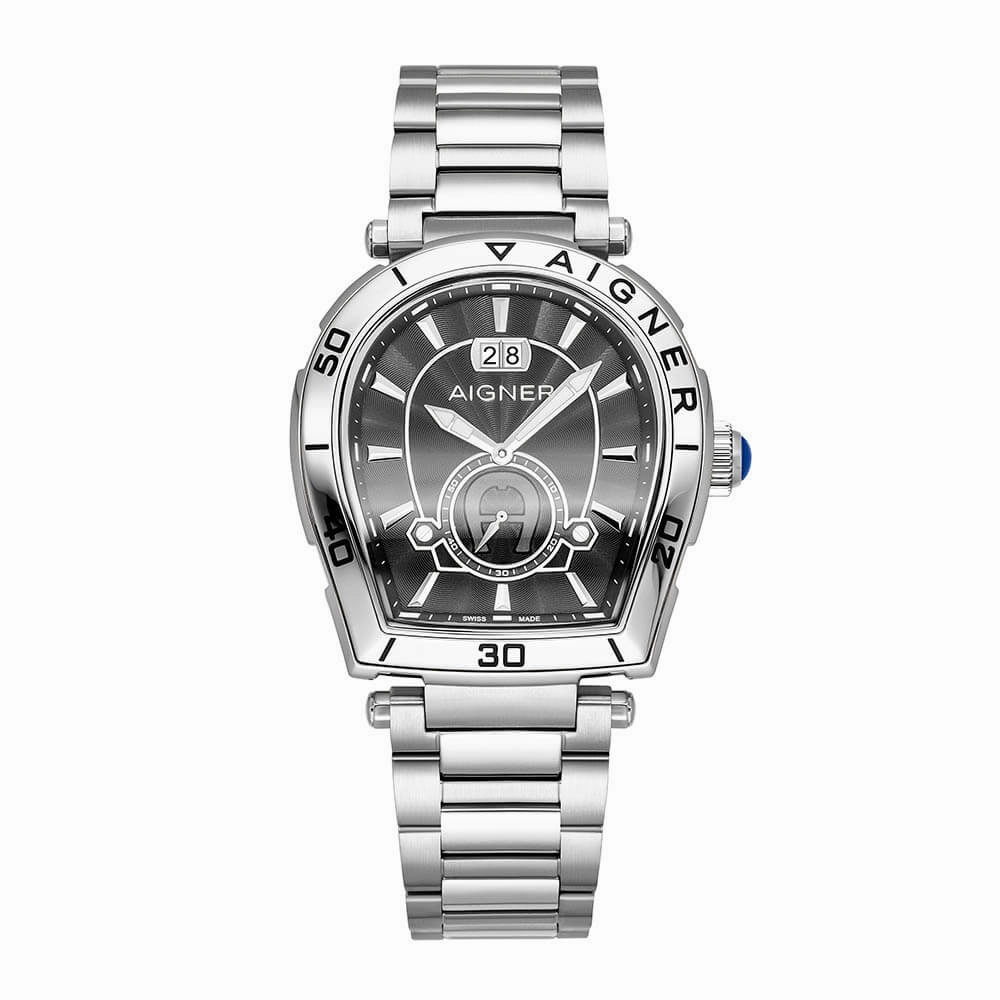 Aigner Trapani Gents Black Dial Stainless Steel Watch