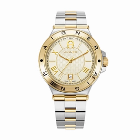 Aigner Trieste 2 Gents Champagne Dial Silver & Gold Stainless Steel Watch