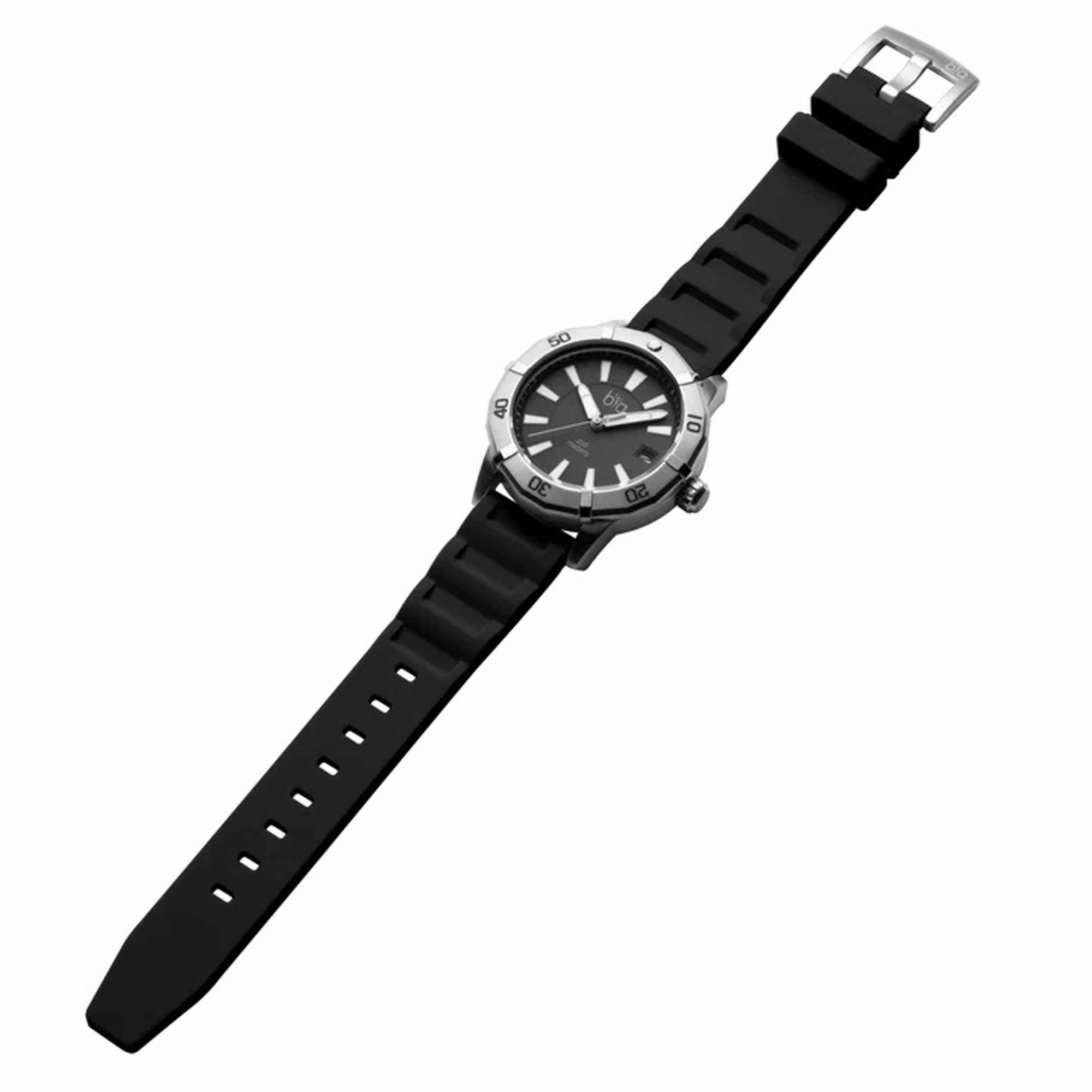 BIA Women's Quartz Watch - Rosie Rotating Bezel Black Dial Silicone Strap | B1013
