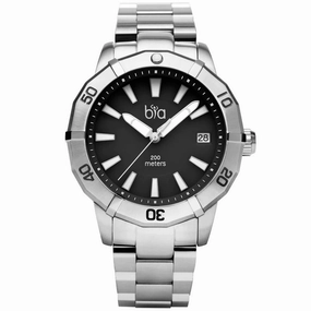BIA Women's Quartz Watch - Rosie Rotating Bezel Black Dial Silver Bracelet | B2001