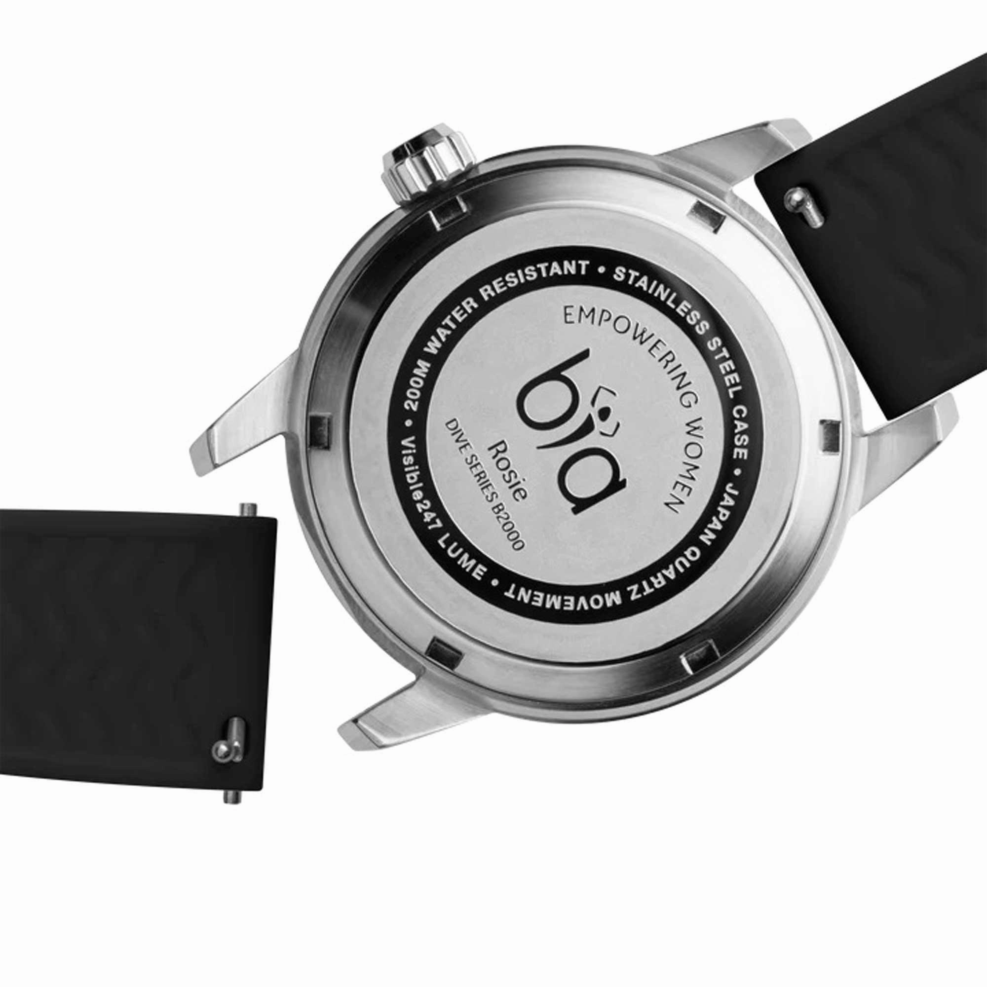 BIA Women's Quartz Watch - Rosie Rotating Bezel Blue Dial Silicone Strap | B1015