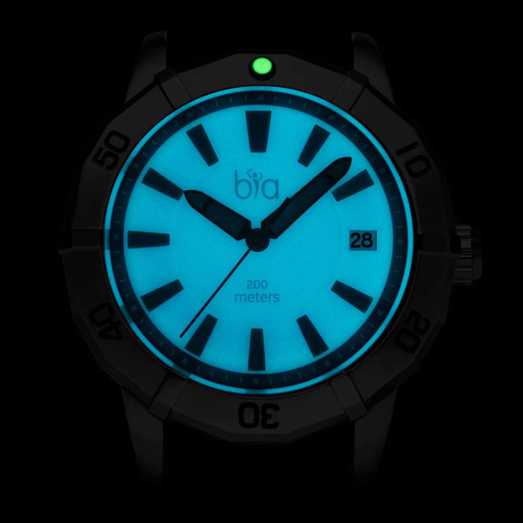 BIA Women's Quartz Watch - Rosie Rotating Bezel Blue Dial Silicone Strap | B1015