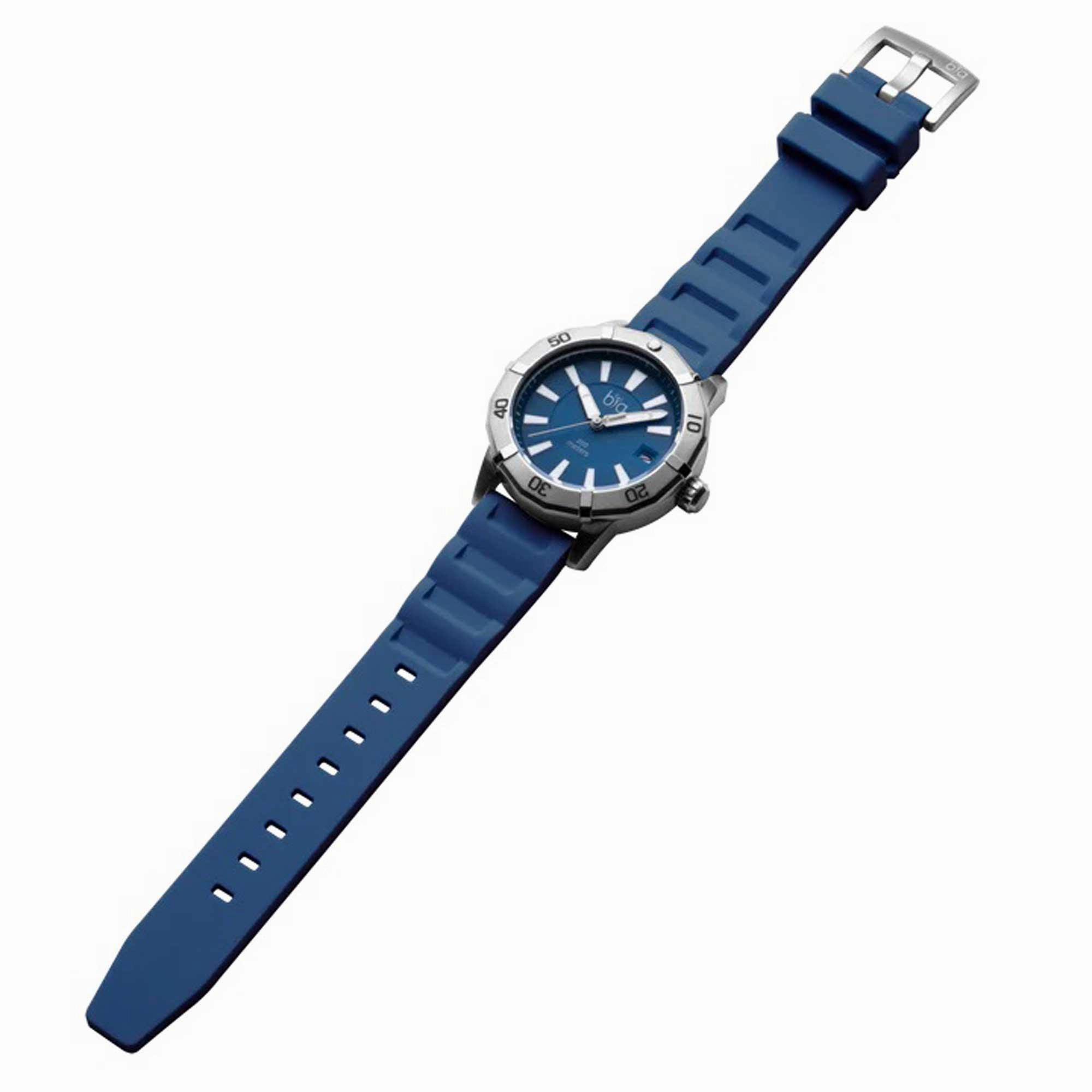 BIA Women's Quartz Watch - Rosie Rotating Bezel Blue Dial Silicone Strap | B1015