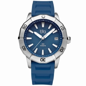 BIA Women's Quartz Watch - Rosie Rotating Bezel Blue Dial Silicone Strap | B1015