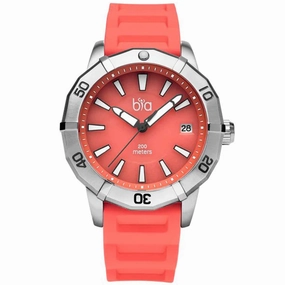 Bia Women's Watch - Rosie Rotating Bezel Date Display Pink Dial Rubber Strap | B2010