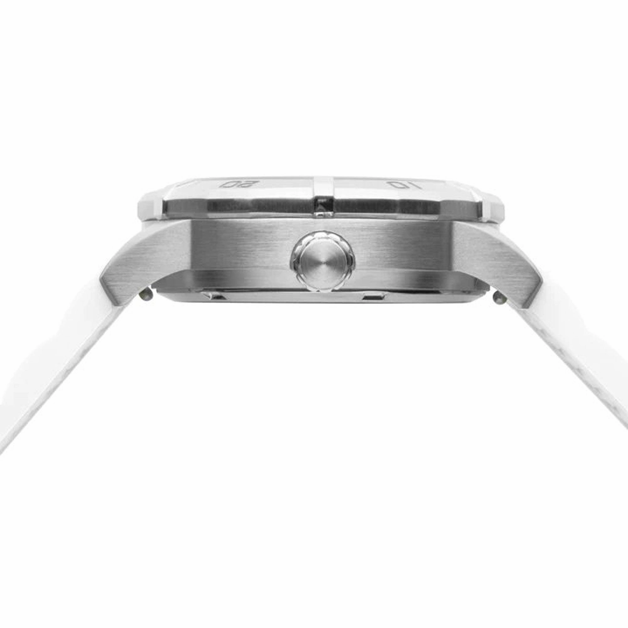Bia Women's Watch - Rosie Rotating Bezel Date Display White Dial Rubber Strap | B2012
