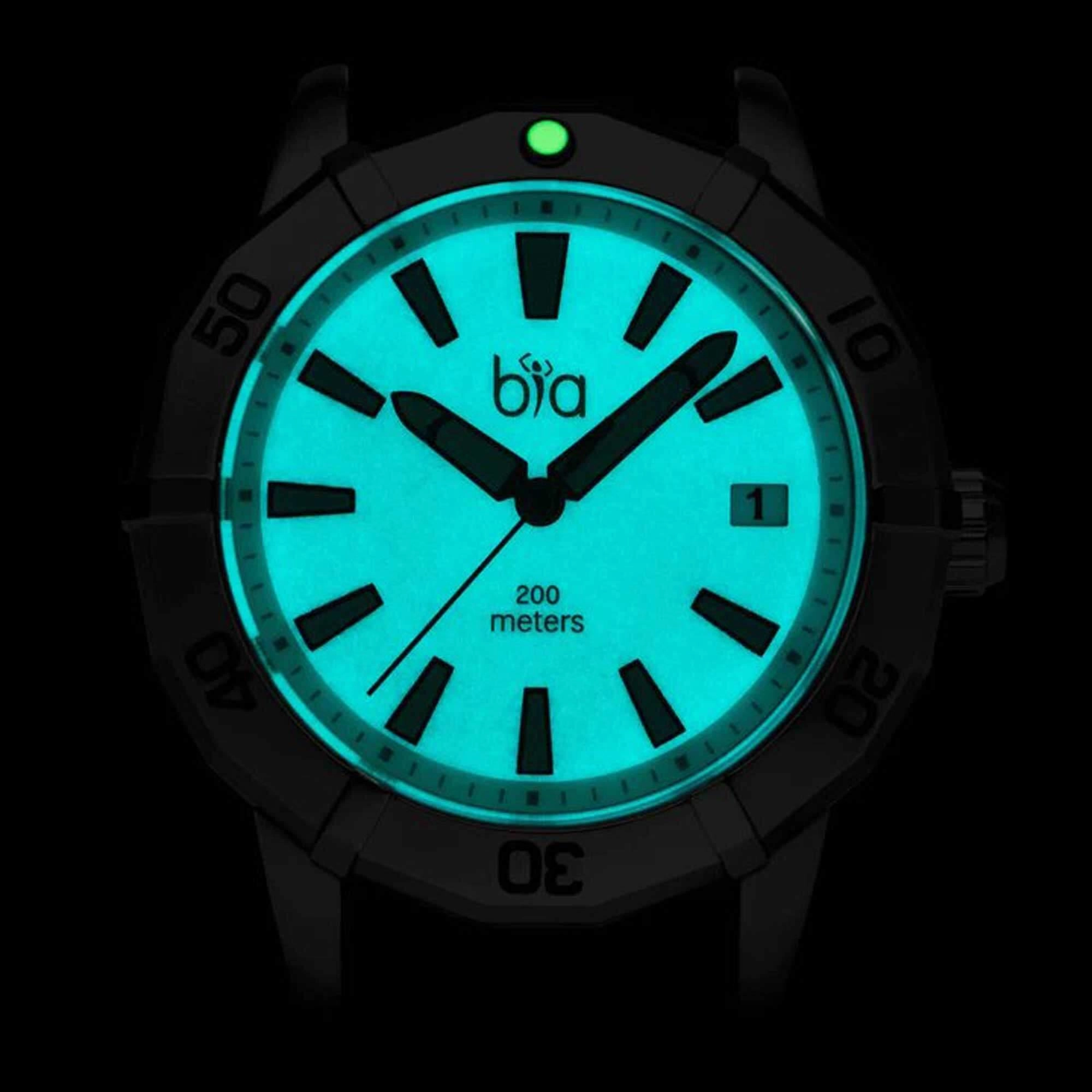 Bia Women's Watch - Rosie Rotating Bezel Date Display White Dial Rubber Strap | B2012