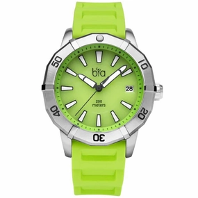 Bia Women's Watch - Rosie Rotating Bezel Green Dial Silicone Rubber Strap | B2008