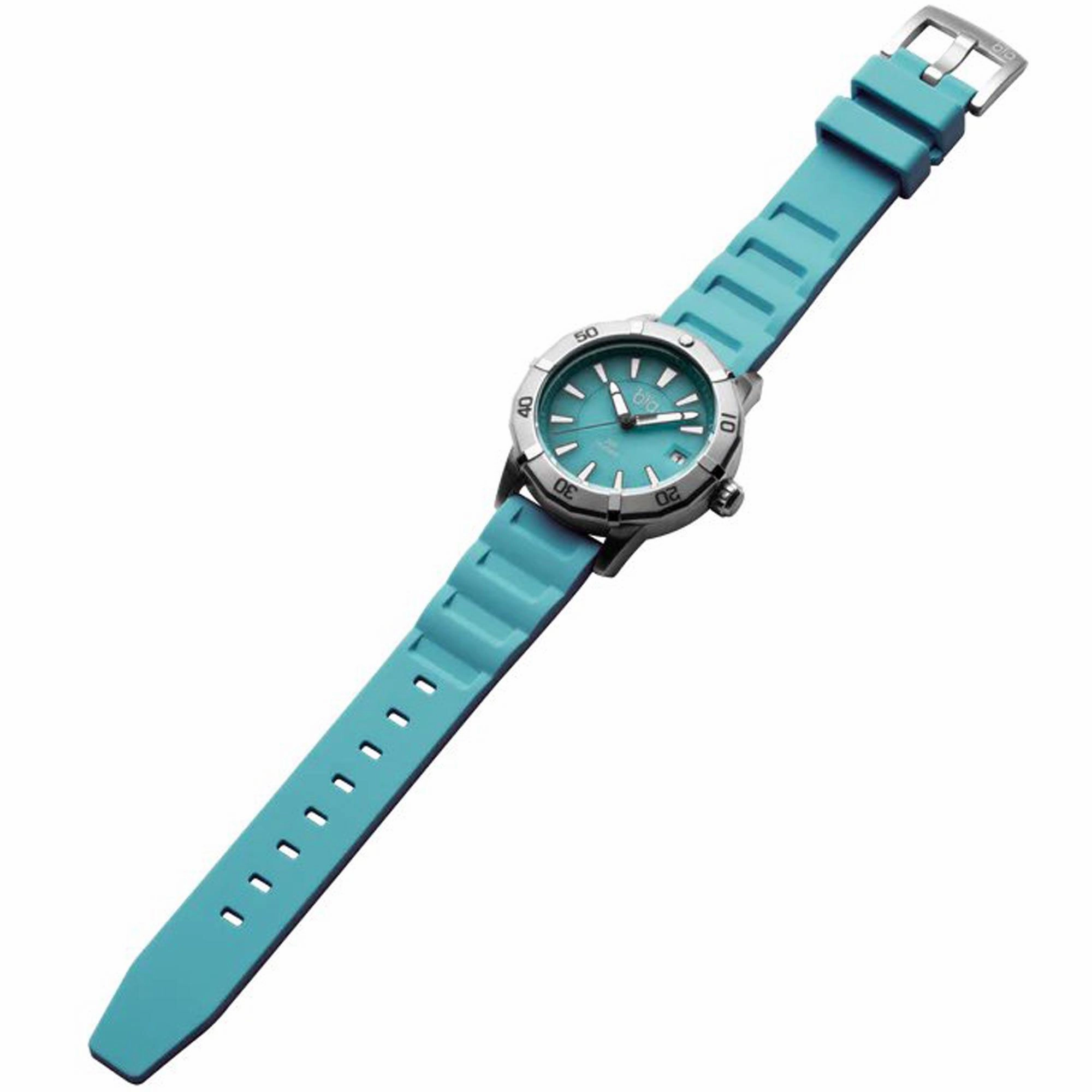 Bia Women's Watch - Rosie Rotating Bezel Tiffany Green Dial Silicone Strap | B2006
