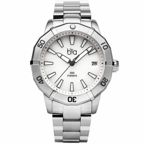 Bia Women's Watch - Rosie Rotating Bezel White Dial Stainless Steel Bracelet | B2011
