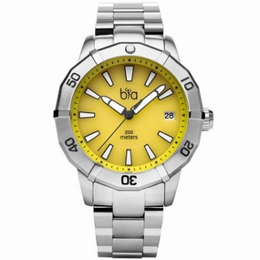 Bia Women's Watch - Rosie Rotating Bezel Yellow Dial Silver Steel Bracelet | B2013