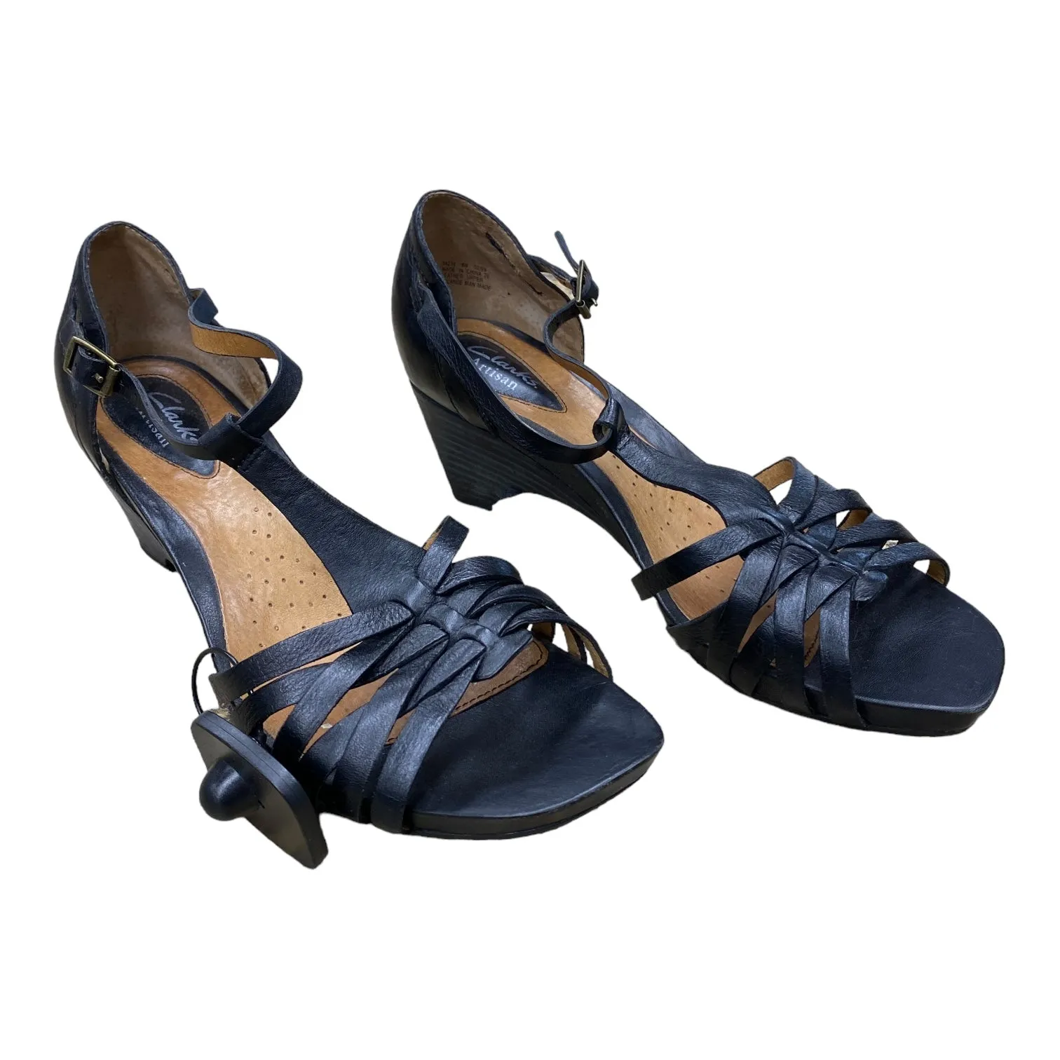 Black Shoes Heels Wedge Clarks, Size 8 clarks
