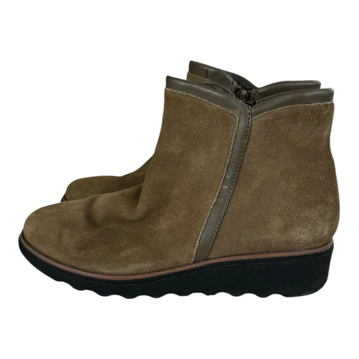 Boots Ankle Flats By Clarks In Brown, Size: 9.5 clarks
