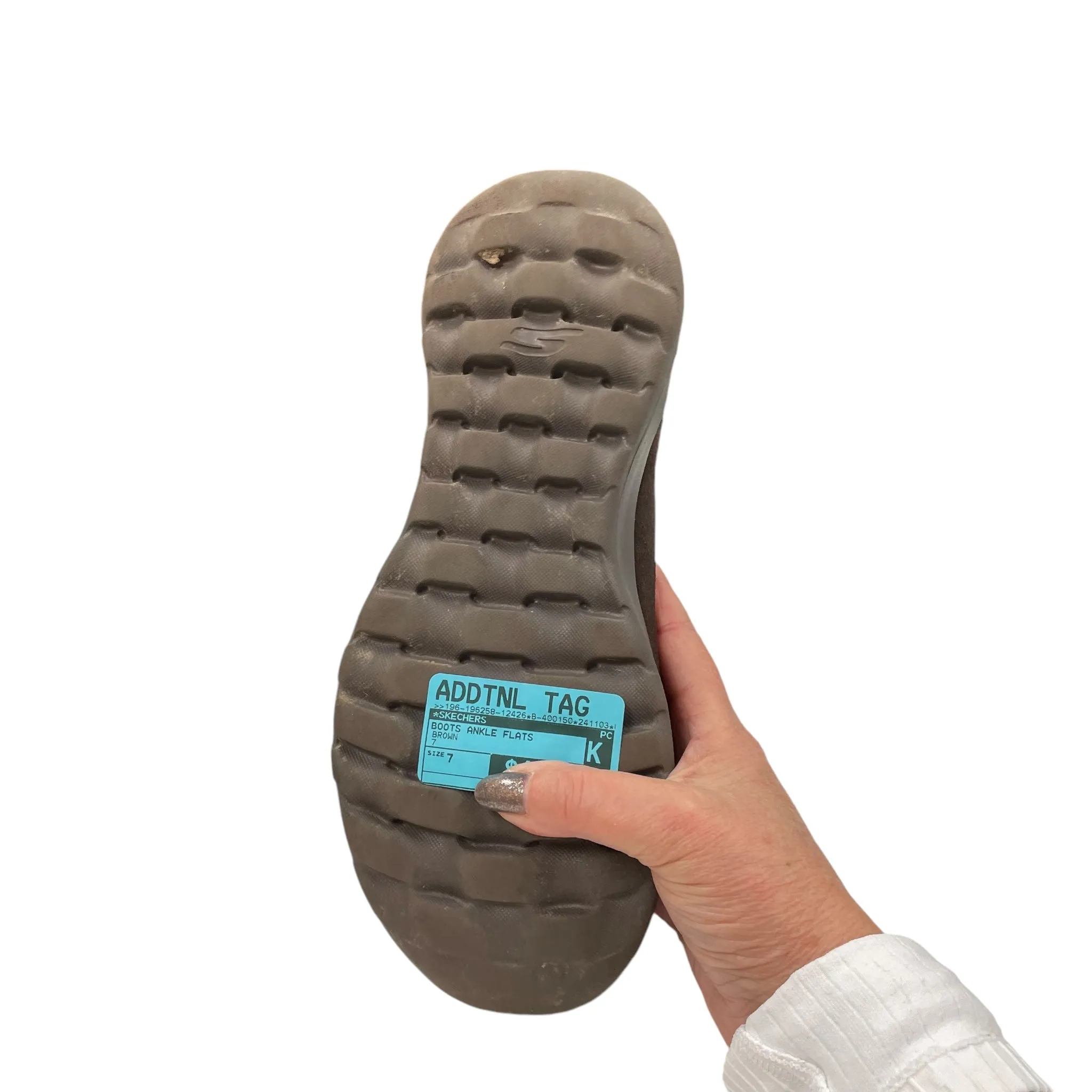 Boots Ankle Flats By Skechers In Brown, Size:7 skechers