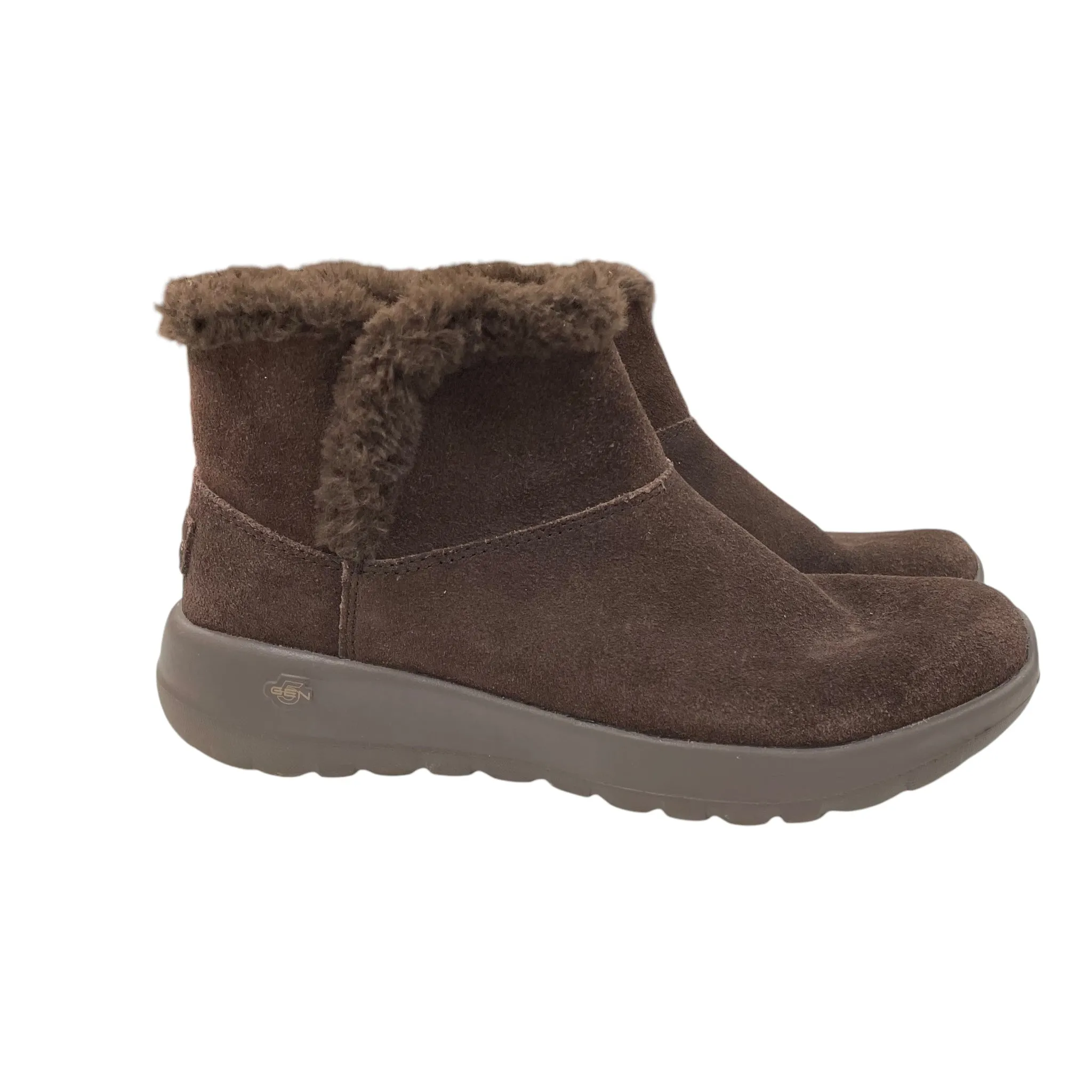 Boots Ankle Flats By Skechers In Brown, Size:7 skechers