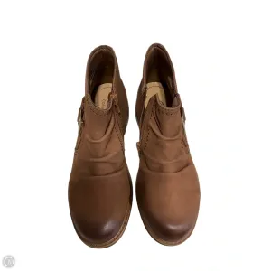 Boots Ankle Heels By Clarks In Brown, Size: 7.5