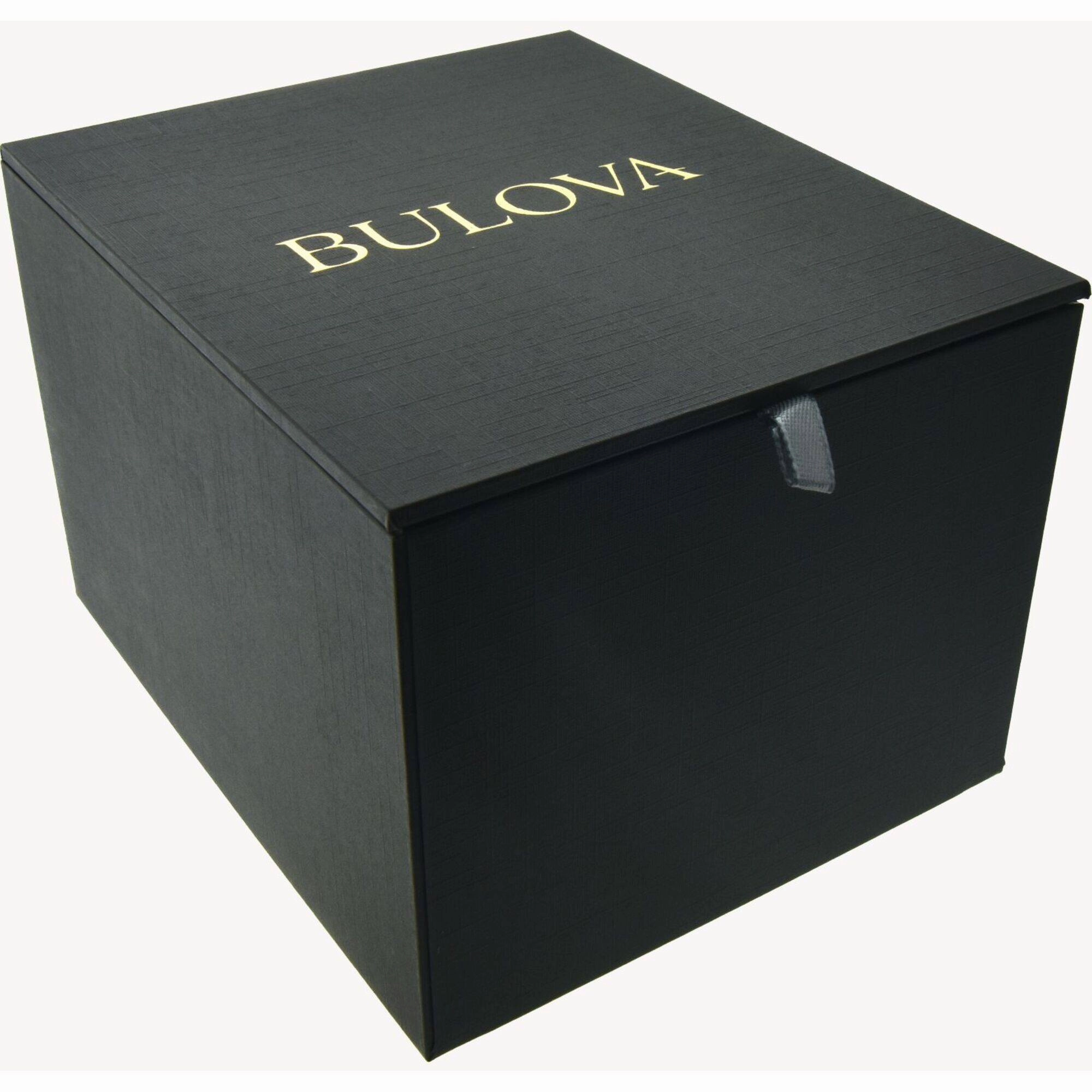 Bulova Men's Watch - Marine Star Brown Dial Rose Gold Case Black Strap | 98B421