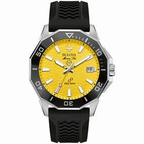 Bulova Men's Watch - Marine Star Precisionist Yellow Dial Silicone Strap | 96B431