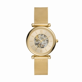 Carlie Automatic Gold-Tone Stainless Steel Watch Mesh Watch