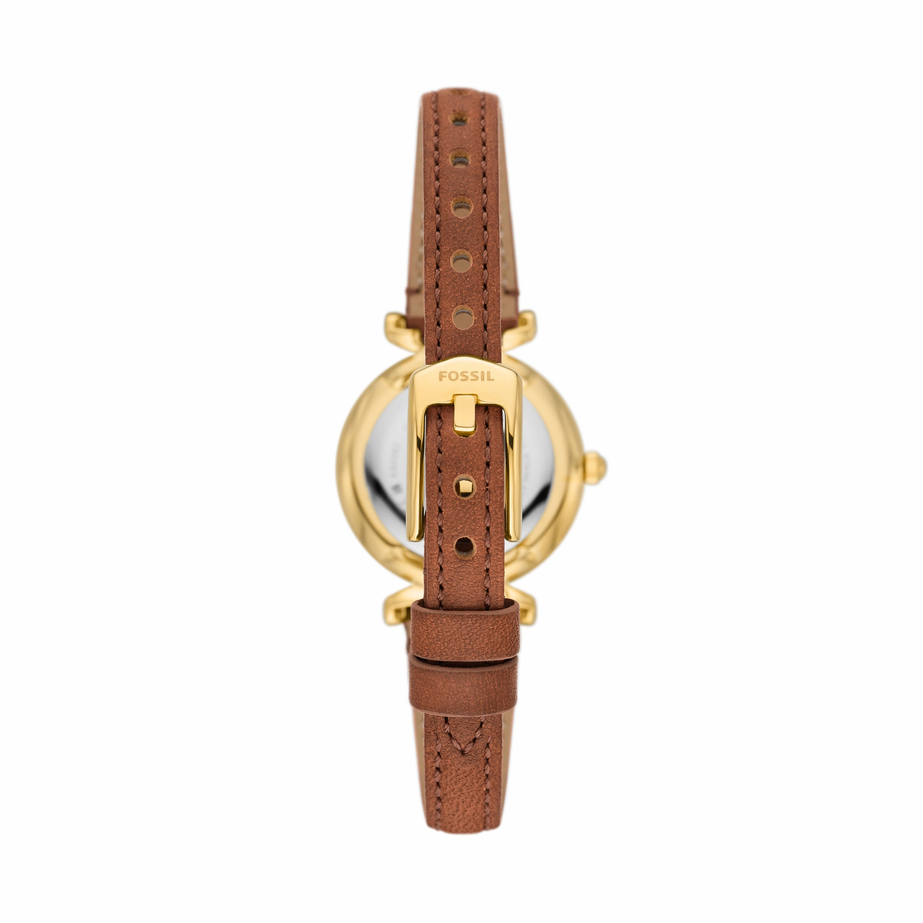 Carlie Three-Hand Medium Brown LiteHide? Leather Watch