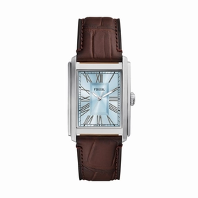 Carraway Three-Hand Brown Croco Leather Watch