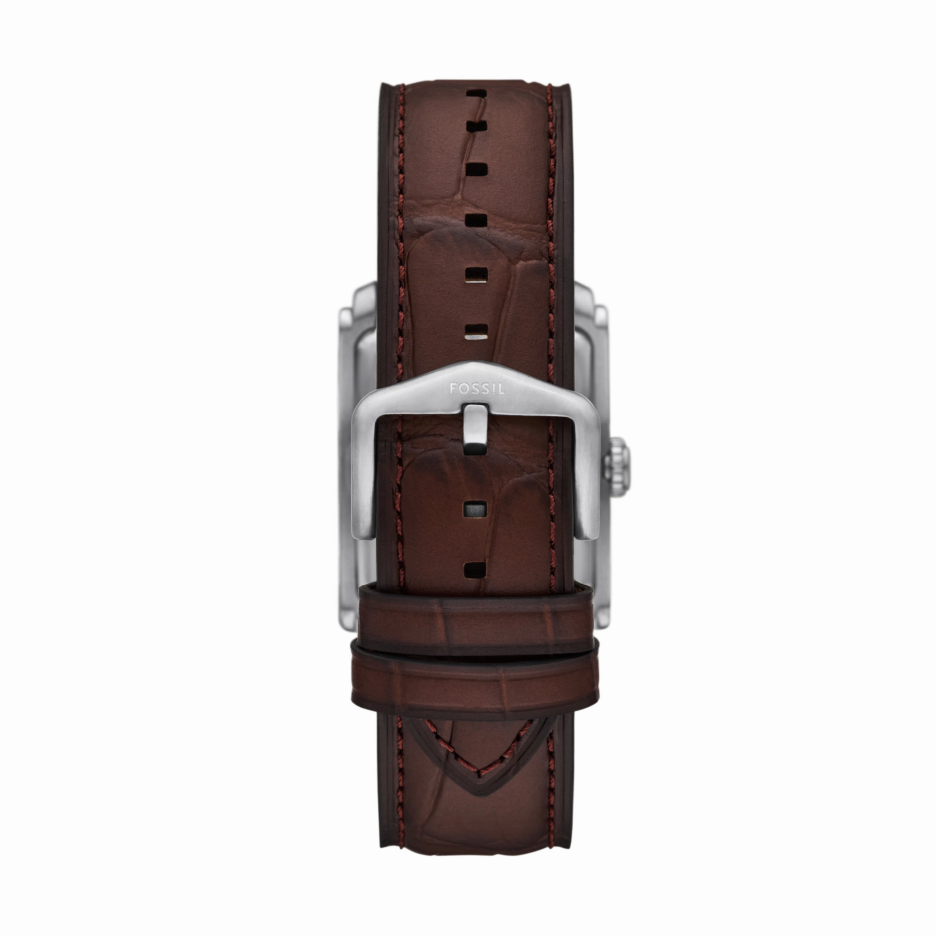 Carraway Three-Hand Brown Croco Leather Watch