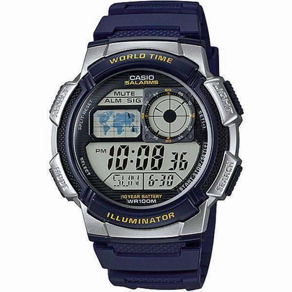 Casio AE-1000W-2A Navy Blue Resin Strap Watch for Men