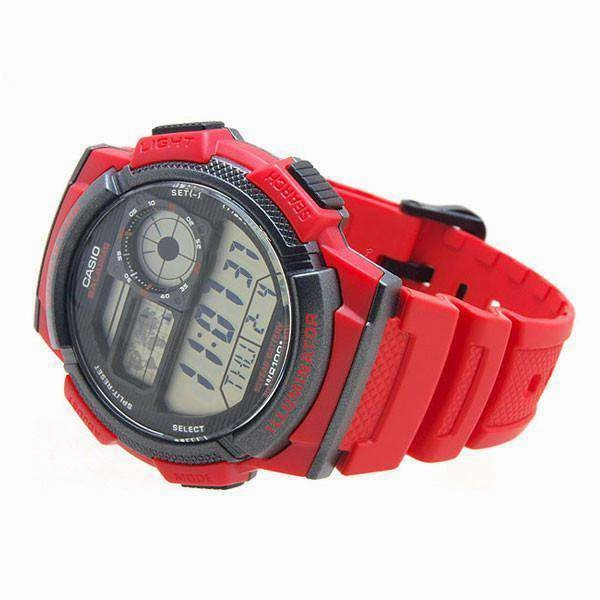 Casio AE-1000W-4A Red Resin Strap Watch for Men