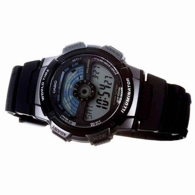 Casio AE-1100W-1A Black Resin Strap Watch For Men
