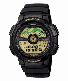 Casio AE-1100W-1BVDF Black Resin Strap Watch for Men