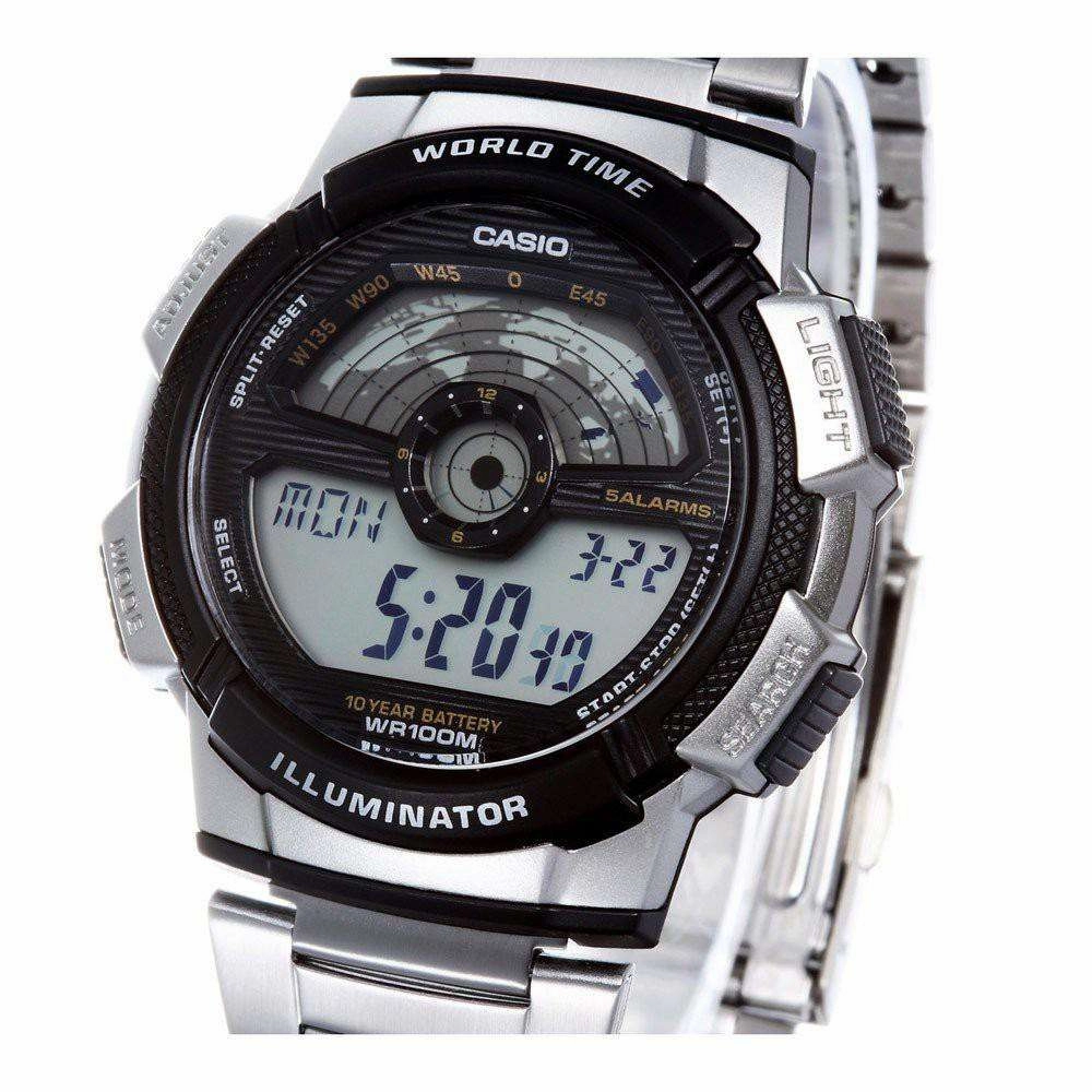 Casio AE-1100WD-1AVDF Silver Stainless Watch For Men