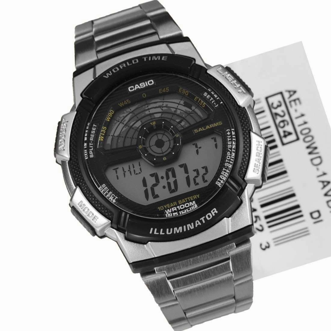 Casio AE-1100WD-1AVDF Silver Stainless Watch For Men