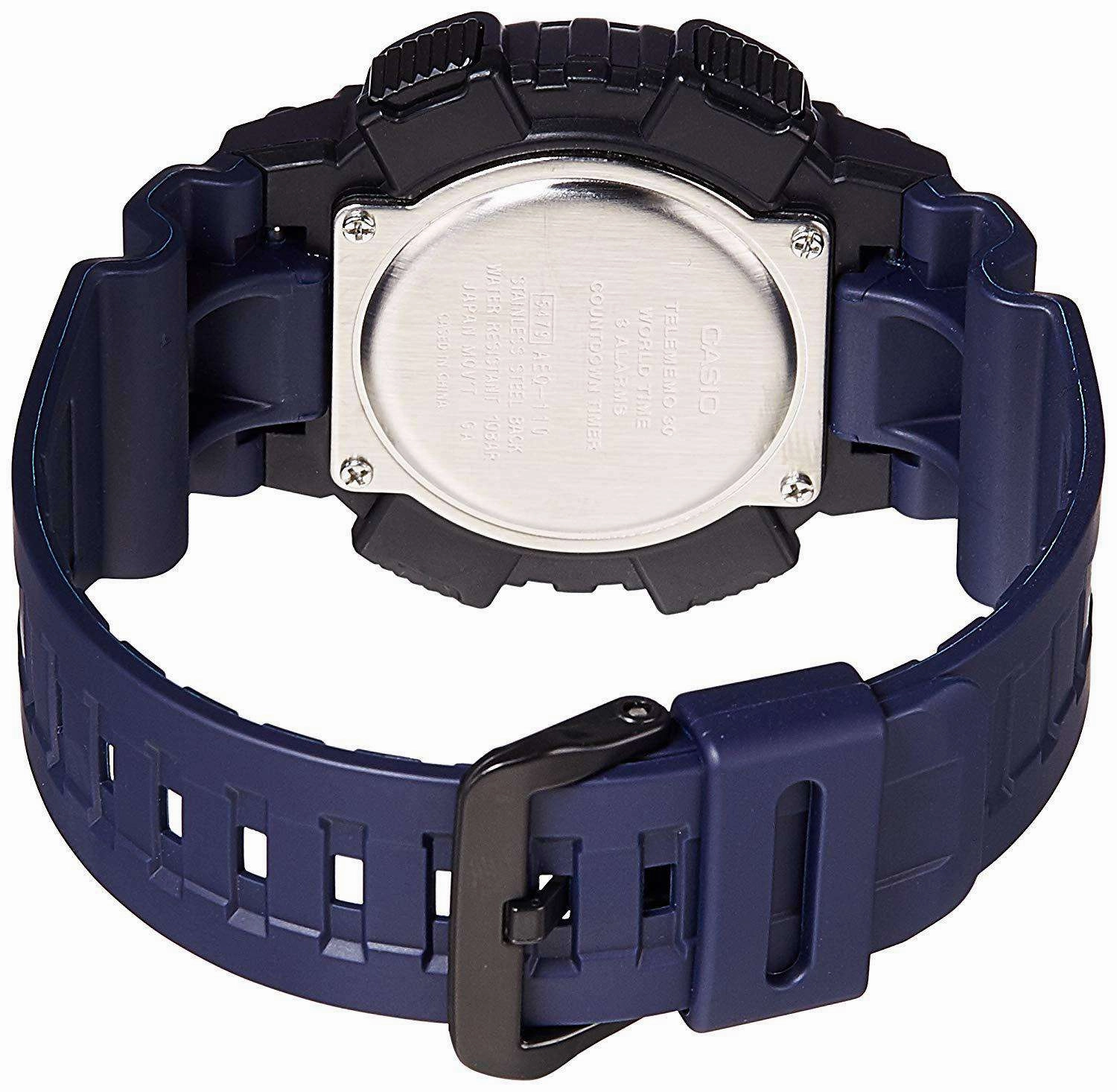Casio AEQ-110W-2A Navy Blue Resin Strap Watch for Men