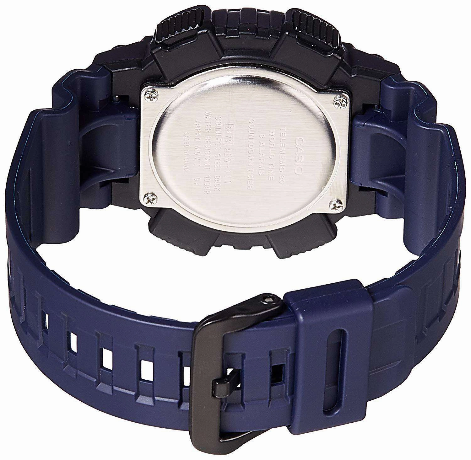 Casio AEQ-110W-2A Navy Blue Resin Strap Watch for Men