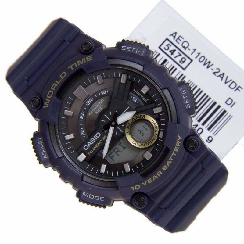 Casio AEQ-110W-2A Navy Blue Resin Strap Watch for Men