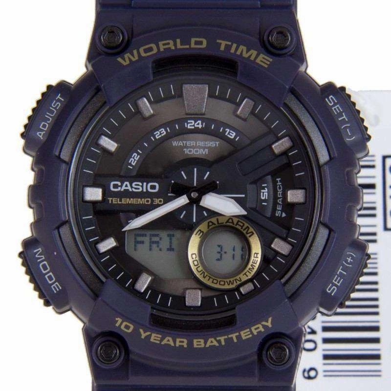 Casio AEQ-110W-2A Navy Blue Resin Strap Watch for Men