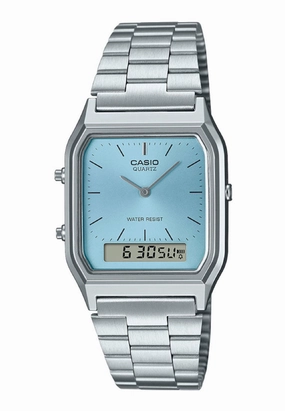 Casio AQ-230A-2A1MQYDF Digital Analog Stainless Steel Strap Watch