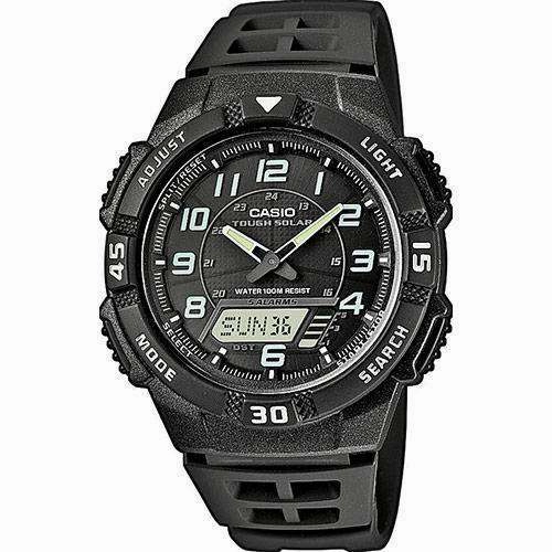 Casio AQ-S800W-1B Black Solar Powered Watch for Men
