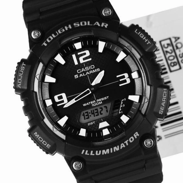 Casio AQ-S810W-1A Black Solar Powered Watch for Men