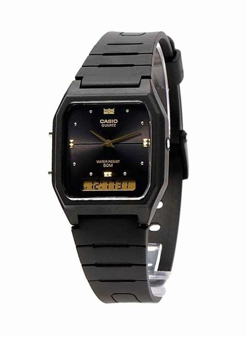 Casio AW-48HE-1AVDF All Black Resin Watch for Men and Women