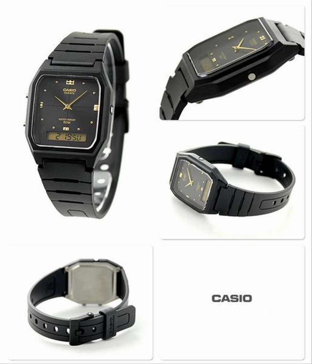 Casio AW-48HE-1AVDF All Black Resin Watch for Men and Women