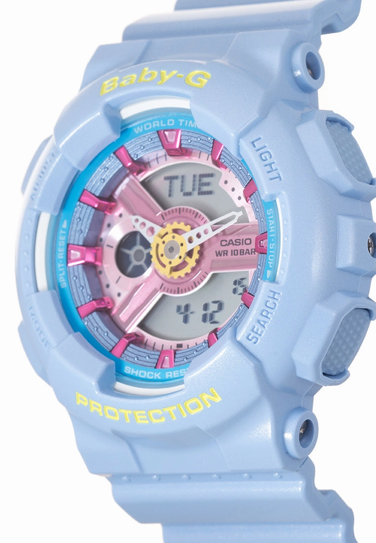 Casio Baby-g BA-110CA-2ADR Digital Analog Rubber Strap Watch For Women