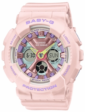 Casio Baby-g BA-130PM-4A Digital Analog Rubber Strap Watch For Women