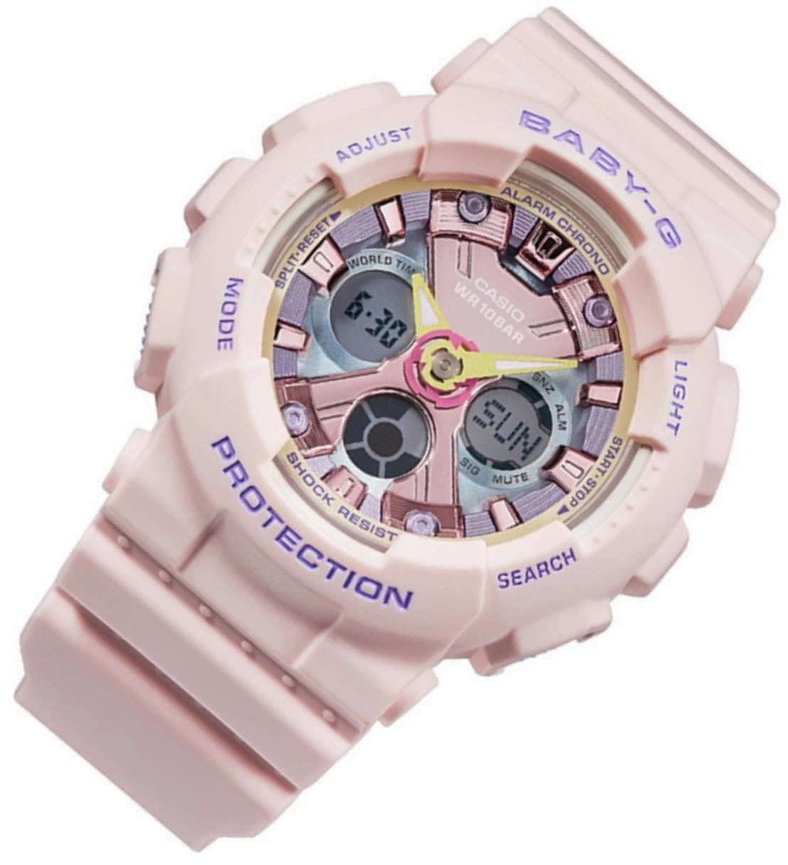 Casio Baby-g BA-130PM-4A Digital Analog Rubber Strap Watch For Women